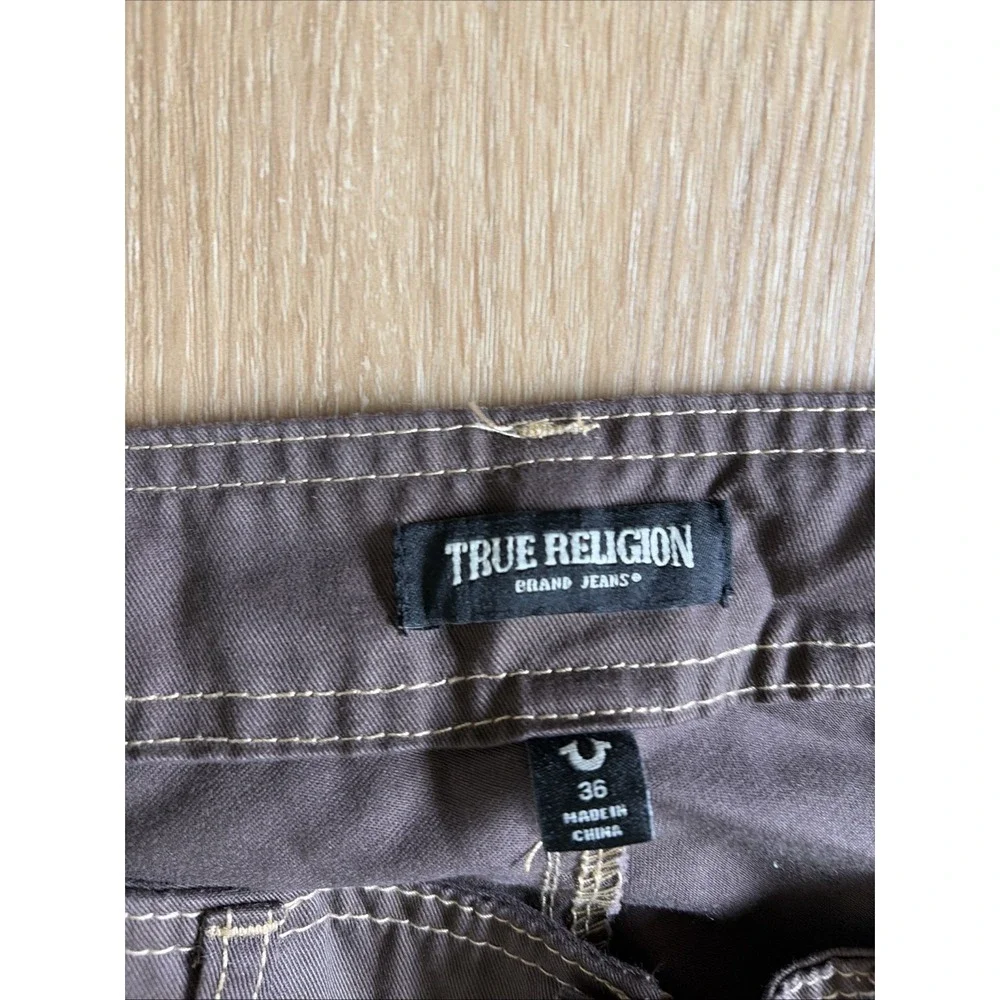 True Religion Jeans Men's Bracken Brown Baggy Cargo Pants Size 36 Y2K NWT